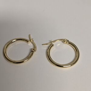 .925 Elegant Gold Hoop Earrings